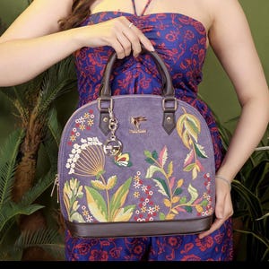 The violet valley handbag, Embroidered Top Handle Bag for Women, Small Boho Purse, designer bag, Handmade Everyday Handbag, Gift for Her